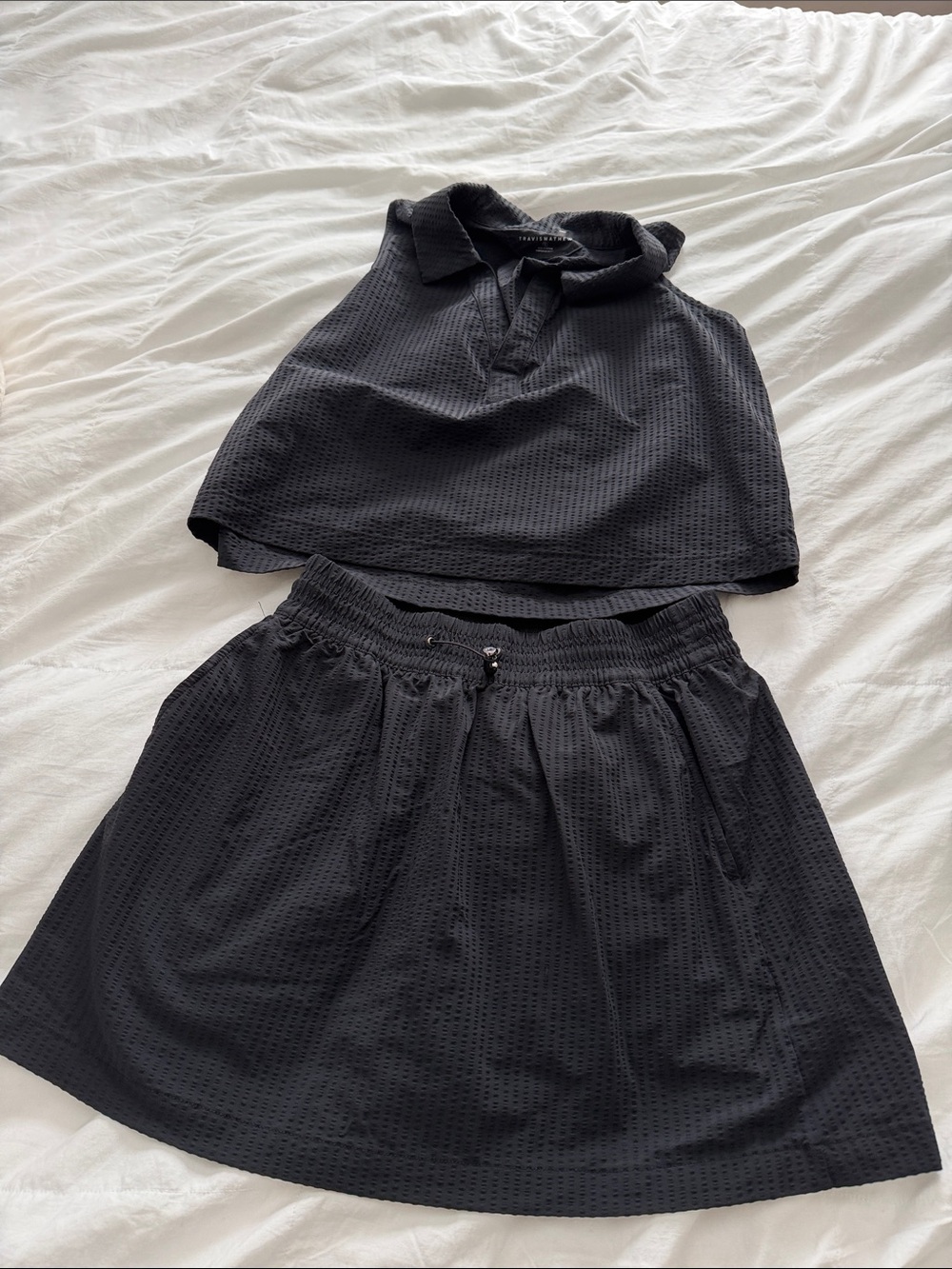 Travis Mathew Black Textured Skirt Set